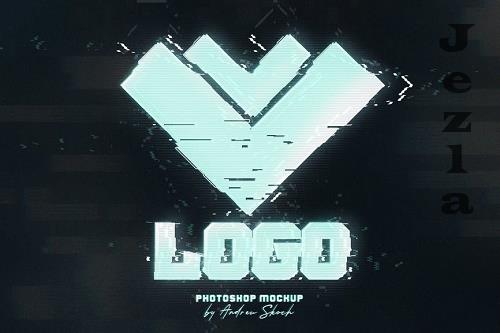 Glitch Logo Mockup