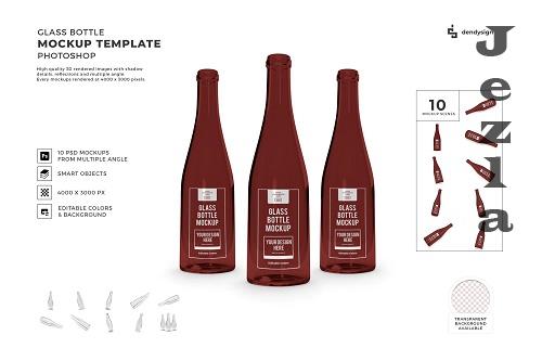 Glass Bottle Packaging Mockup Template Bundle - 1670571