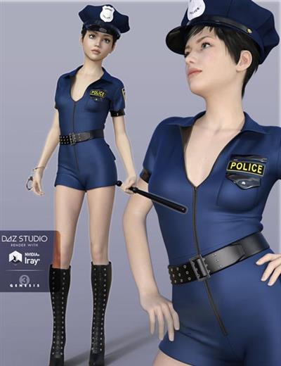 H&C SEXY POLICE COSTUME FOR GENESIS 3 FEMALE(S)