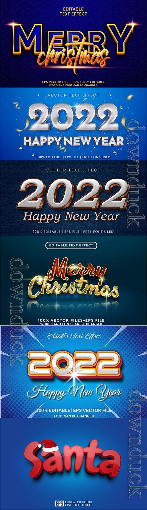 2022 New year and christmas editable text effect vector vol 20 2022 New year and christmas editable text effect vector vol 20