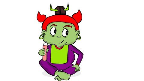 Udemy - Simple Cartoon Drawing Course  Baby Viking illustration NEW