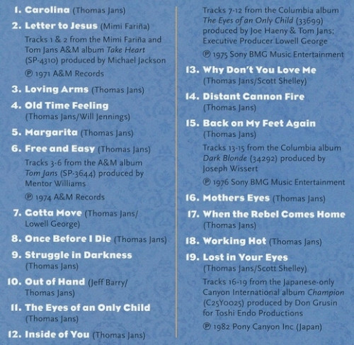 Tom Jans - Loving Arms (Best Of 1971-1982) (2013) Lossless