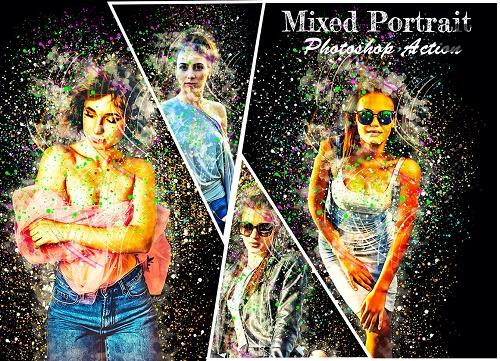 Mixed Portrait Photoshop Action - 6650390 Mixed Portrait Photoshop Action - 6650390