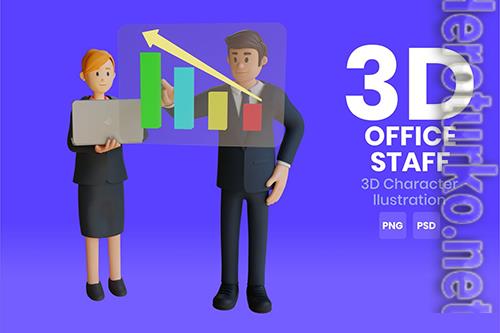 Office Staff 3D Character Illustration 3