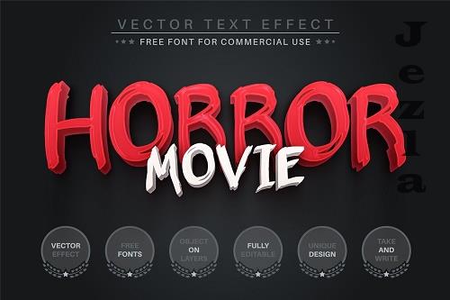 Horror Movie - Editable Text Effect - 6659573
