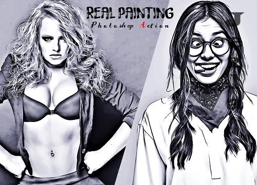 Real Painting Photoshop Action - 6661845