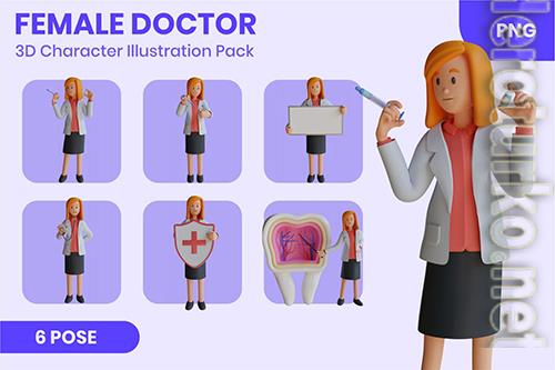 Female Doctor 3D Mascot Character