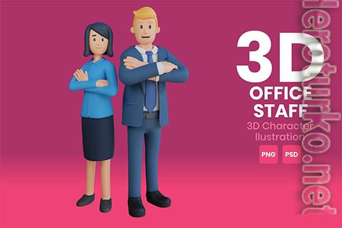 Office Staff 3D Character Illustration