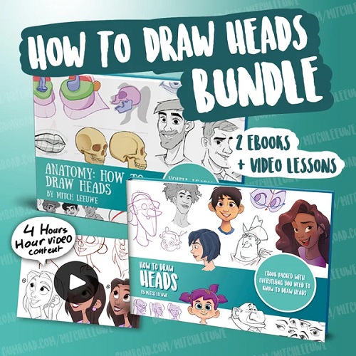Gumroad – How to draw heads ebook & video by Mitch Leeuwe