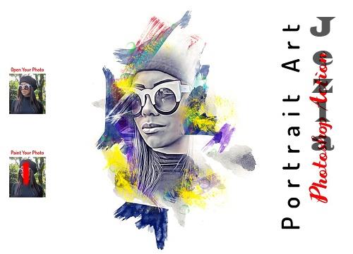 Portrait Art Photoshop Action - 6658385