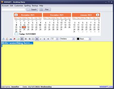 VovSoft Desktop Diary 1.0