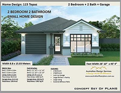 2 BEDROOM 2 BATHROOM SMALL HOME DESIGN - This is our full architectural set of concept plans house plans under 1500 sq ft