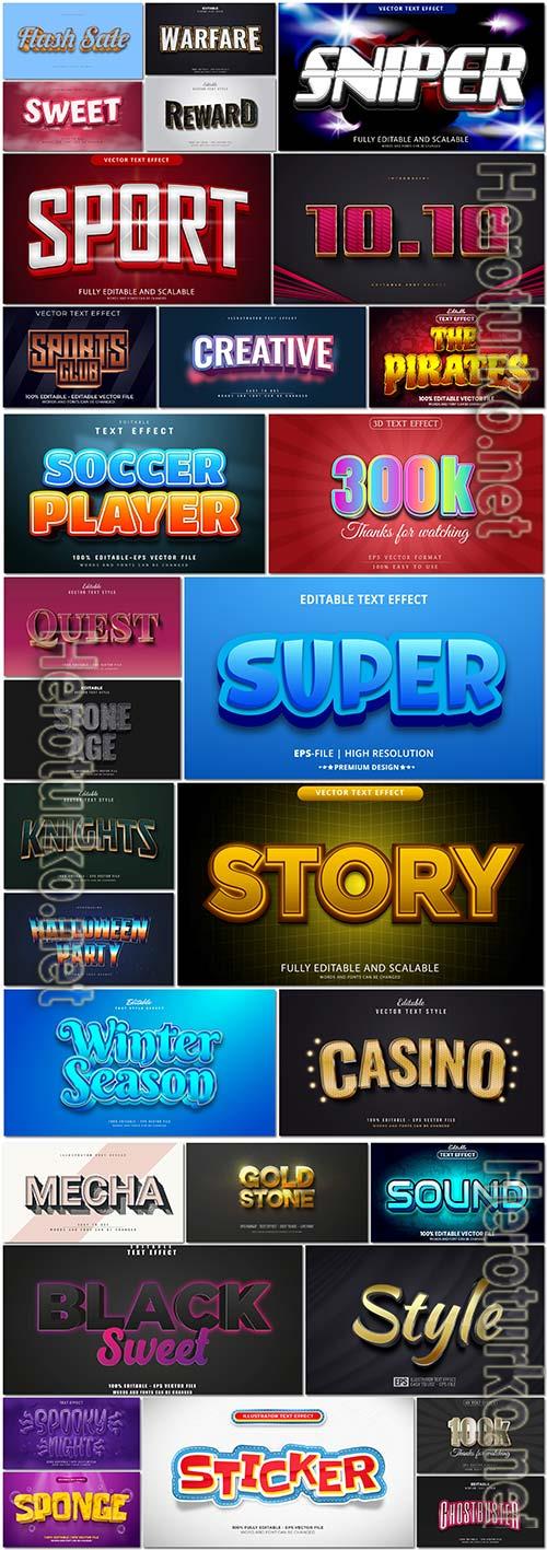Bundle text style effect vector vol 72