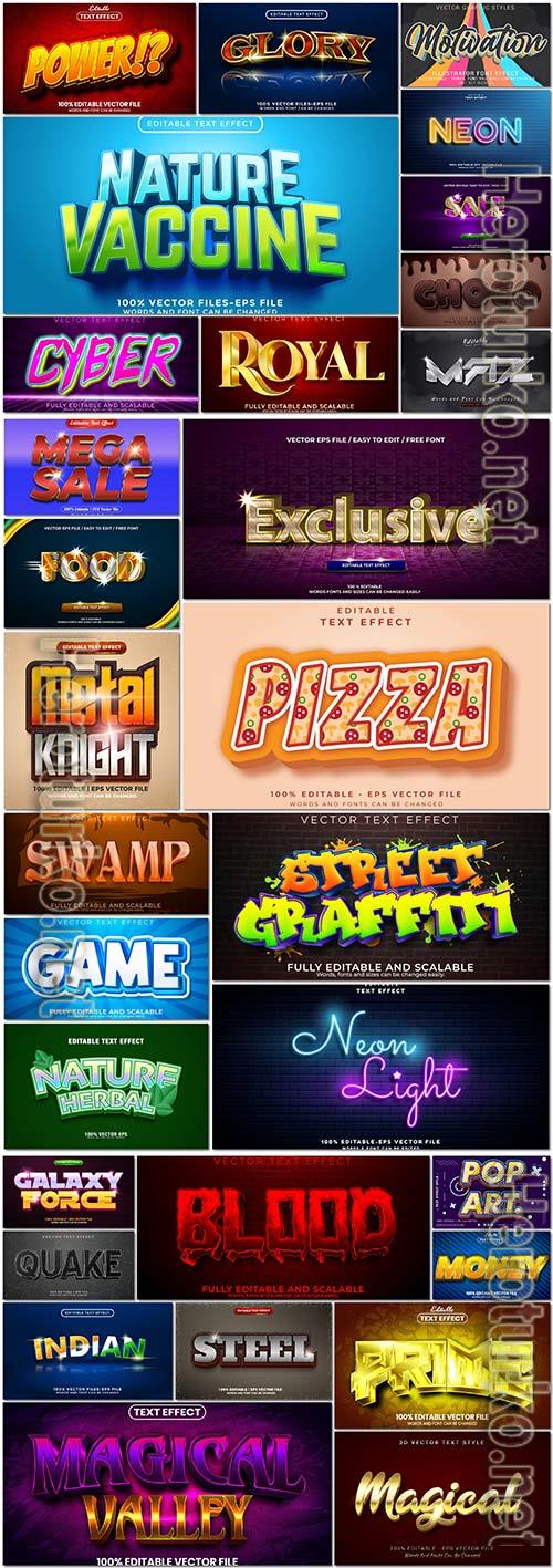 Bundle text style effect vector vol 76