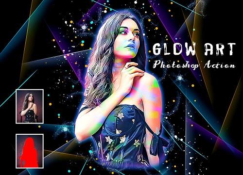 Glow Art Photoshop Action - 6675663