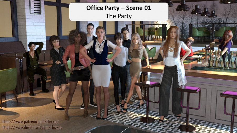 HexxetVal - Office Party - Scene 01 3D Porn Comic