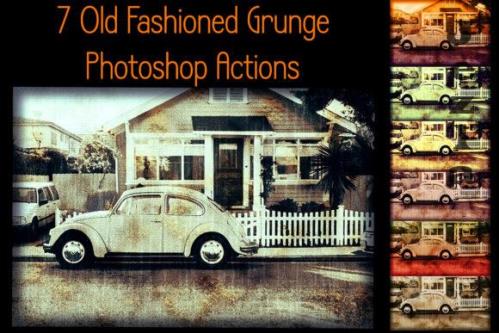 7 Old Fashioned Grunge Photoshop Actions