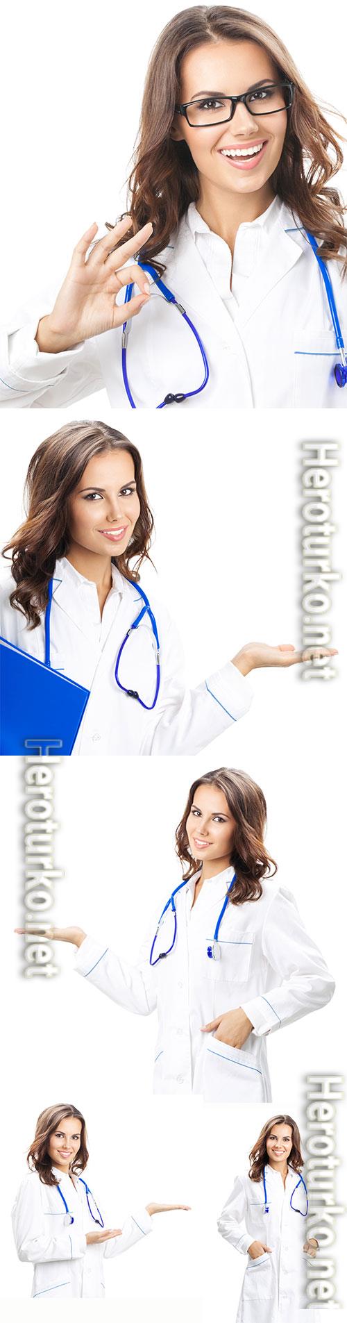 Woman doctor in different poses Woman doctor in different poses