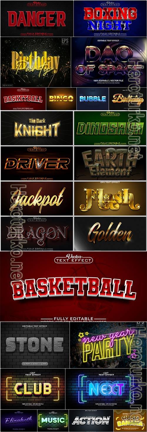 Bundle text style effect vector vol 84