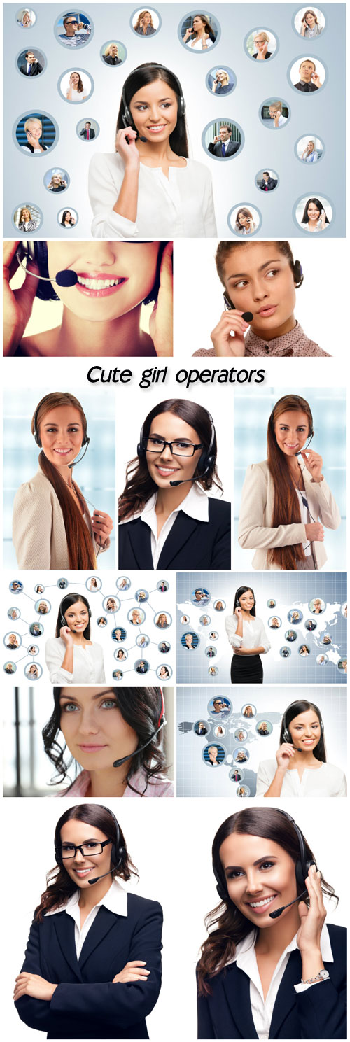 Beautiful smiling female operators