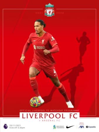Liverpool FC Programmes   vs Arsenal   20 November 2021