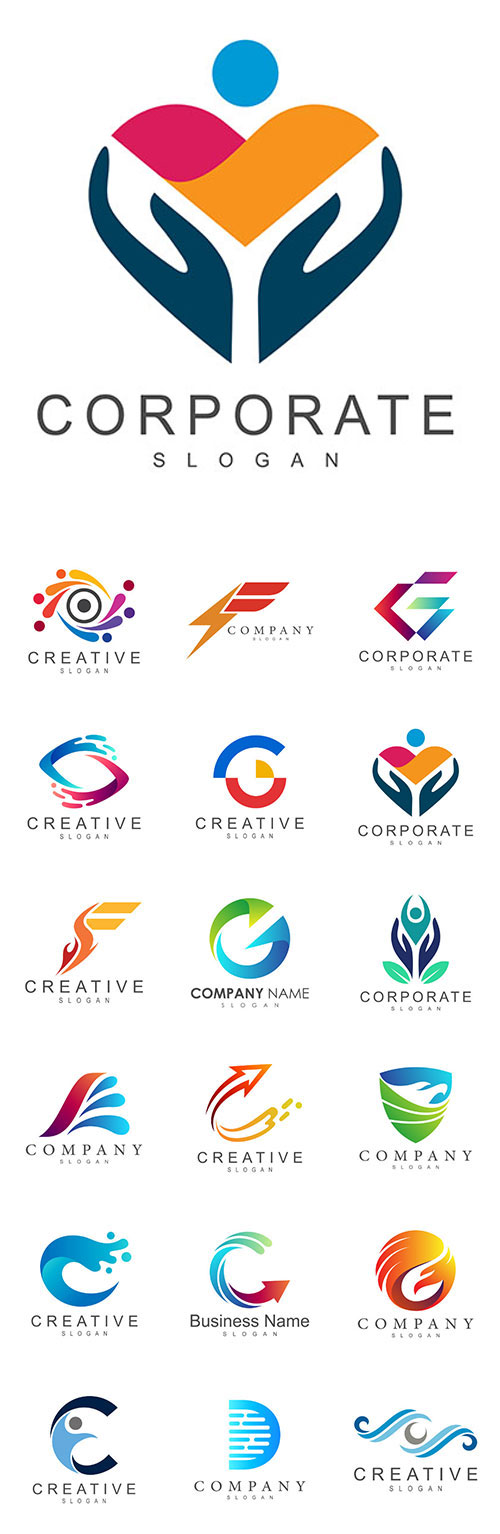 Business logos set in vector