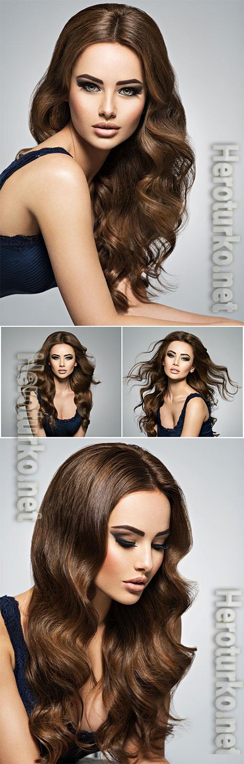 Lovely brunette with long hair stock photo Lovely brunette with long hair stock photo