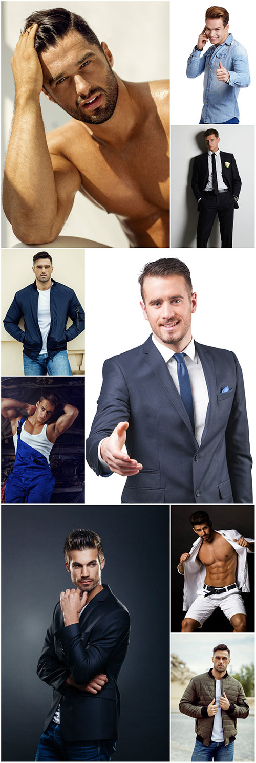 Stylish handsome men stock photo