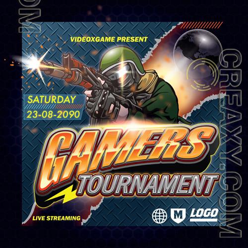 Gamers tournament vector template