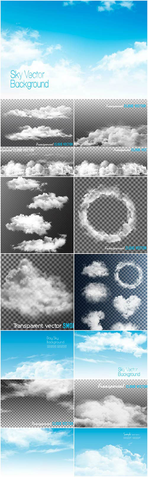 Clouds, storm clouds, sky vector illustration