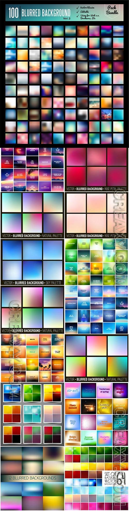 Set blurred abstract vector backgrounds set