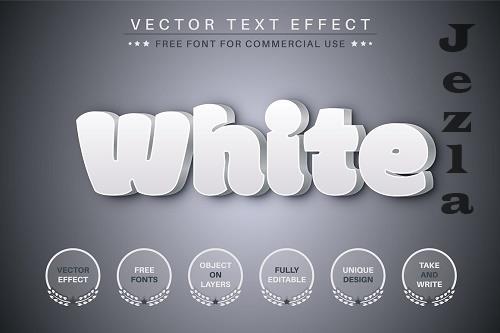 3D White - Editable Text Effect - 6695718