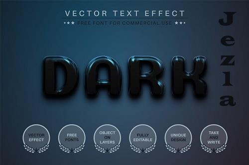 Black Plastic - Editable Text Effect - 6700227