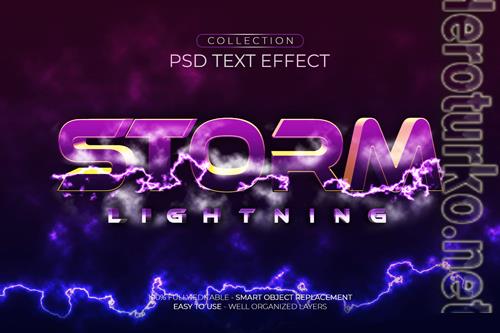 Storm lightning custom text effect psd
