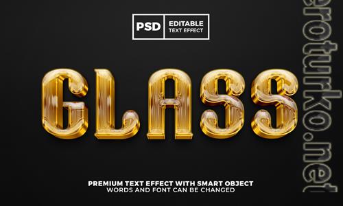 Gold glass elegant luxury 3d editable text effect psd Gold glass elegant luxury 3d editable text effect psd
