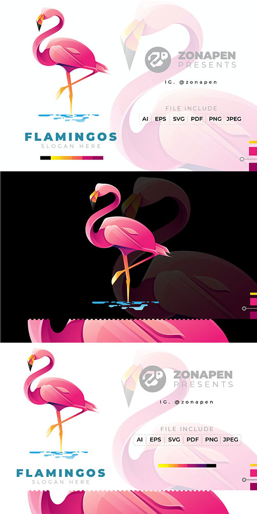 Flamingos Gradient Logo