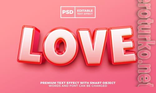Love 3d editable text effect premium psd Love 3d editable text effect premium psd