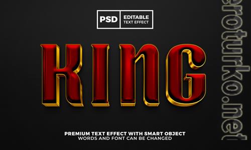King red gold elegant luxury 3d editable text effect premium psd