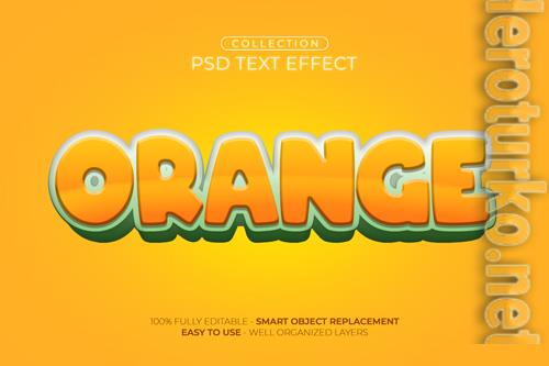 Orange fresh custom text effect psd