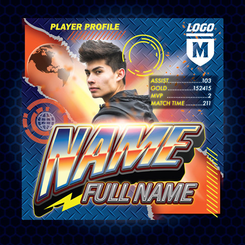 Player profile sport gamers vector templates design