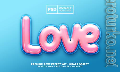 Love pink blue 3d editable text effect premium psd Love pink blue 3d editable text effect premium psd
