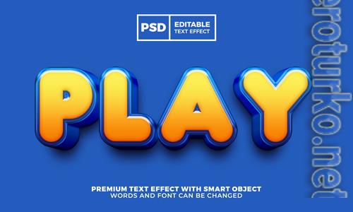 Play 3d editable text effect premium psd Play 3d editable text effect premium psd