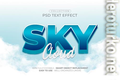 Sky cloud custom text effect psd