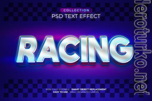 Racing custom text effect psd