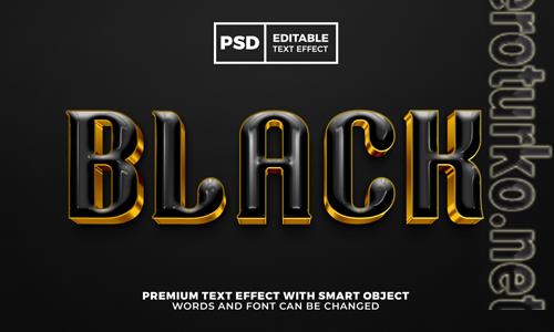 Black gold elegant luxury 3d editable text effect premkum psd