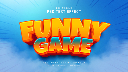 Funny Game Text Effect Psd