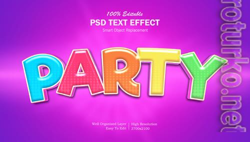 Party style colorful editable text effect premium psd Party style colorful editable text effect premium psd
