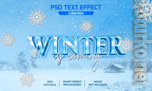 Winter is coming movie text effect premium psd