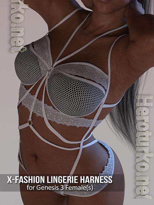 X-Fashion Lingerie Harness for Genesis 3 Females