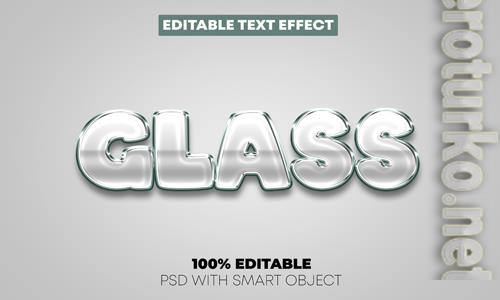 Glass text effect premium psd